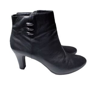 Anne Klien Black Leather Booties Boots Size 10